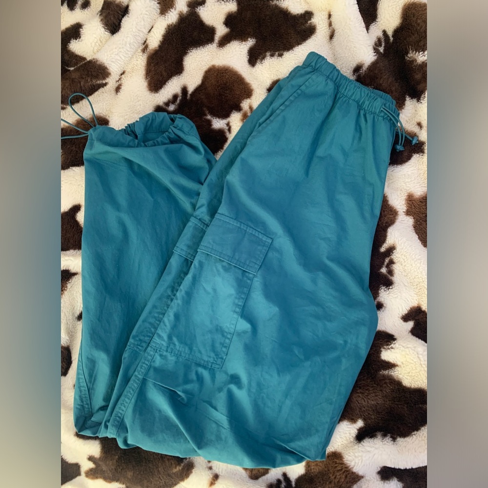 Turquoise cargo pants
